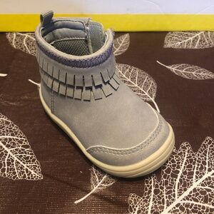 Stride Rite 360 Bianca Grey baby Fringe Bootie Size 3 Used
